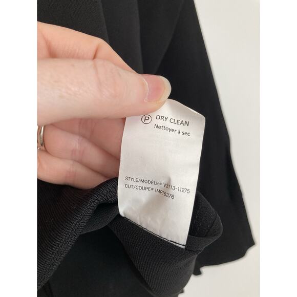 Vince Womens Small Black Ribbed Crew Neck Inverted Pleat Crepe Pullover Sweater - Picture 6 of 9